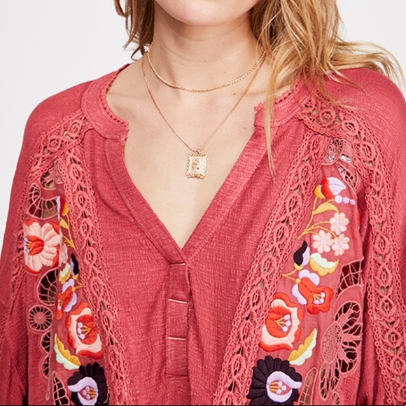 ✖️SOLD✖️•FREE PEOPLE• Serafina Embroidered Blouse - Picture 13 of 14